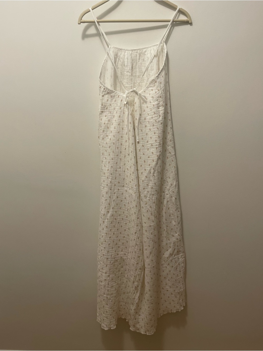 H&M DIVIDED White Gauze Seersucker Spaghetti-Strap Maxi Dress - Picture 5 of 9